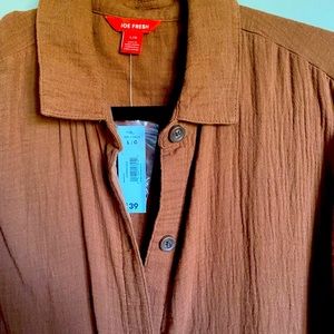 NWT joe fresh linen like long button up maxi dress. Size L